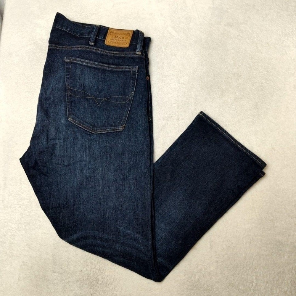 Polo Ralph Lauren Jeans Mens 40x30 Blue Varick Slim‎ Straight Medium Wash Denim